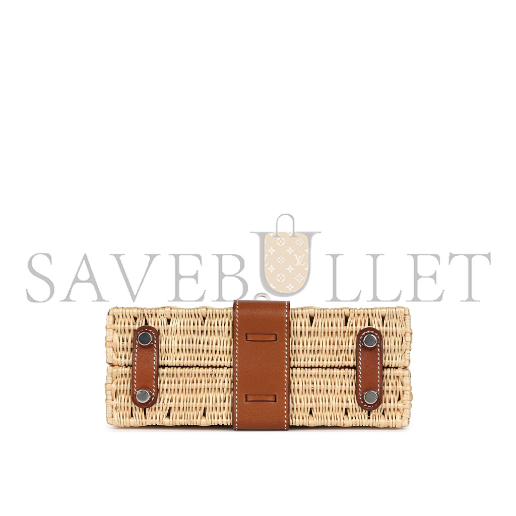 HERMÈS MASTER MINI PICNIC KELLY 20 FAUVE BARENIA PALLADIUM HARDWARE (20*14*8cm)